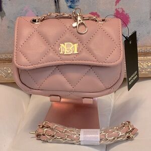Badgley Mischka Mini Bag w/ Crossbody Strap NWTVegan Leather Pink